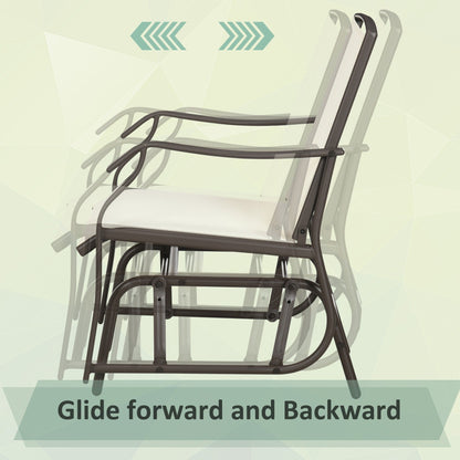 Outsunny Ensemble de 3 chaises d'extérieur avec table basse et 2 balancelles à bascule pour patio en tissu respirant