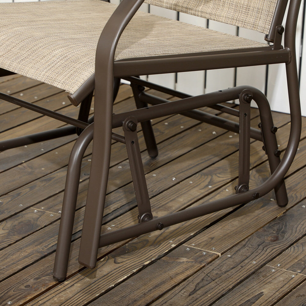 Outsunny Ensemble de 3 chaises d'extérieur avec table basse et 2 balancelles à bascule pour patio en tissu respirant