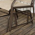 Outsunny Ensemble de 3 chaises d'extérieur avec table basse et 2 balancelles à bascule pour patio en tissu respirant