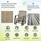Outsunny Ensemble de 3 chaises d'extérieur avec table basse et 2 balancelles à bascule pour patio en tissu respirant