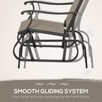 Ensemble bistrot Outsunny 3 pièces avec planeurs d'extérieur et table en verre trempé pour terrasse, jardin, arrière-cour et pelouse