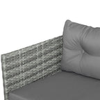 Ensemble de meubles de jardin Outsunny 3 pièces en osier, salon de jardin en rotin, canapé sectionnel avec chaise longue rembourrée