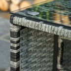 Ensemble de meubles de jardin Outsunny 3 pièces en osier, salon de jardin en rotin, canapé sectionnel avec chaise longue rembourrée
