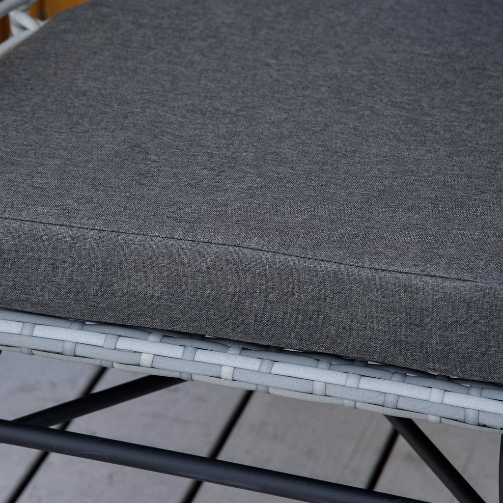 Outsunny Ensemble de bistrot 3 pièces en rotin synthétique pour patio, salon de jardin en osier, 2 chaises et 1 table basse