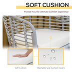 Outsunny Ensemble de bistrot 3 pièces en rotin synthétique pour patio, salon de jardin en osier, 2 chaises et 1 table basse