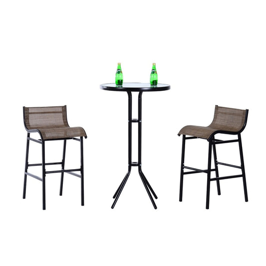Ensemble de 3 tables et chaises de bistrot pour patio extérieur Santa Barbra par Havenside Home