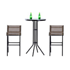 Ensemble de 3 tables et chaises de bistrot pour patio extérieur Santa Barbra par Havenside Home