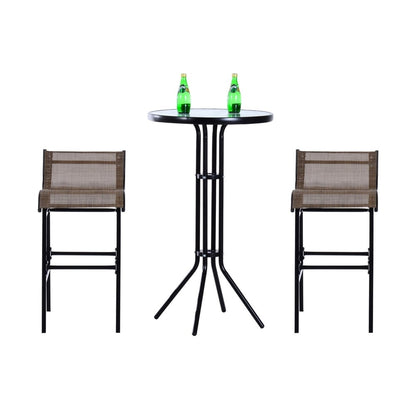 Ensemble de 3 tables et chaises de bistrot pour patio extérieur Santa Barbra par Havenside Home