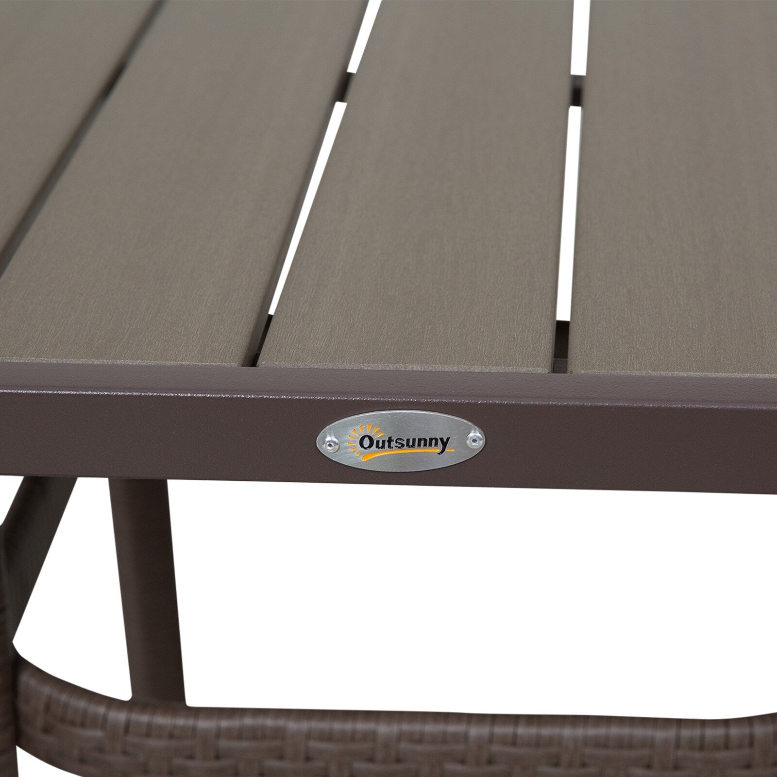 Ensemble de bar et table de conversation d'extérieur en rotin PE Outsunny 3 pièces