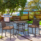 Ensemble de bar et table de conversation d'extérieur en rotin PE Outsunny 3 pièces