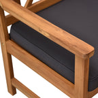 Ensemble de meubles de jardin Outsunny 4 pièces en bois d'acacia avec 2 fauteuils, 1 canapé et 1 table basse, coussins inclus