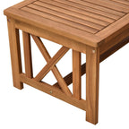 Ensemble de meubles de jardin Outsunny 4 pièces en bois d'acacia avec 2 fauteuils, 1 canapé et 1 table basse, coussins inclus
