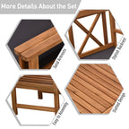 Ensemble de meubles de jardin Outsunny 4 pièces en bois d'acacia avec 2 fauteuils, 1 canapé et 1 table basse, coussins inclus