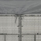 Ensemble de meubles de jardin Outsunny 4 pièces avec coussins, méridienne en rotin synthétique avec auvent rétractable et canapé d'extérieur sectionnel
