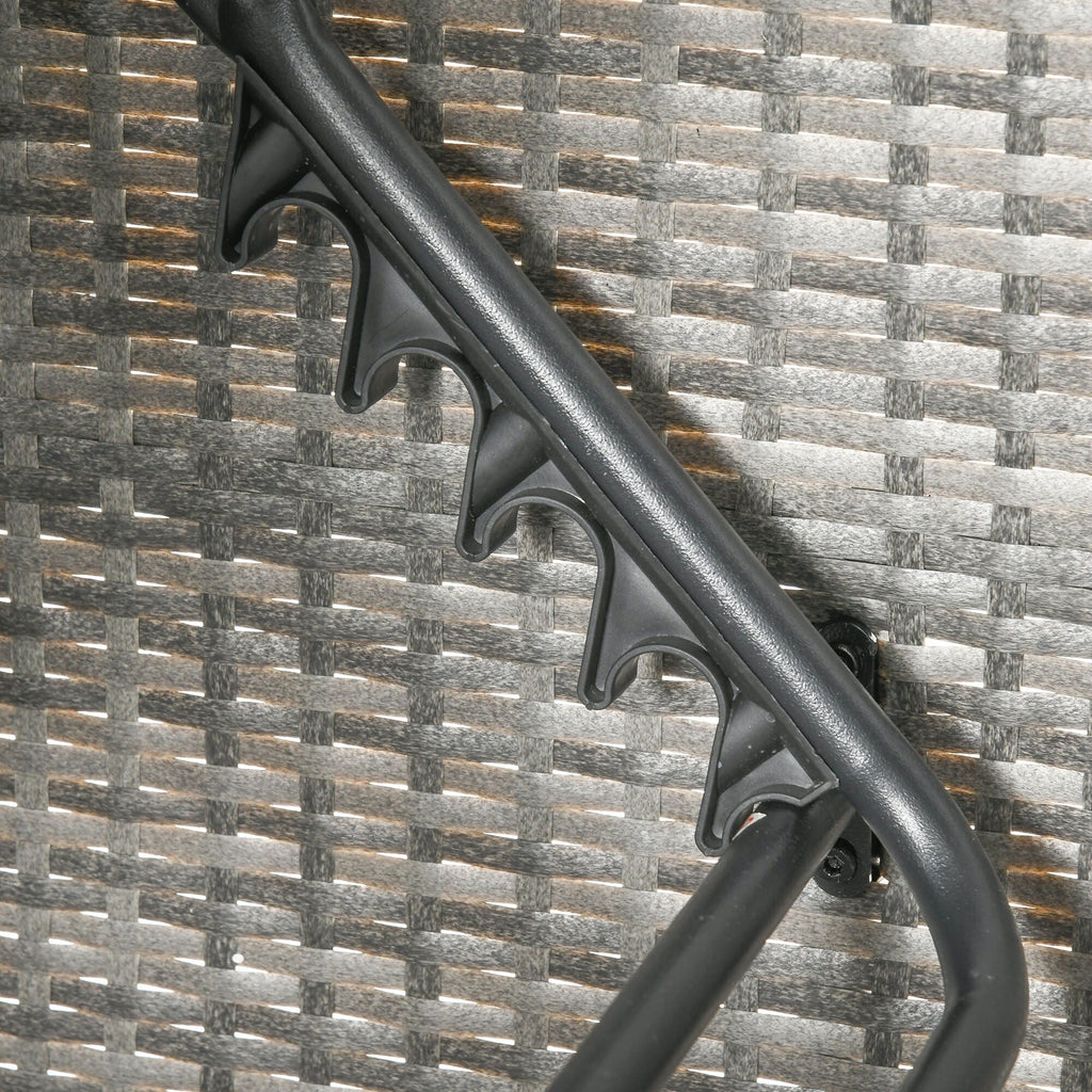 Ensemble de meubles de jardin Outsunny 4 pièces avec coussins, méridienne en rotin synthétique avec auvent rétractable et canapé d'extérieur sectionnel