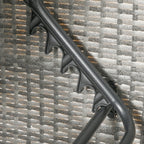 Ensemble de meubles de jardin Outsunny 4 pièces avec coussins, méridienne en rotin synthétique avec auvent rétractable et canapé d'extérieur sectionnel