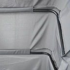 Ensemble de meubles de jardin Outsunny 4 pièces avec coussins, méridienne en rotin synthétique avec auvent rétractable et canapé d'extérieur sectionnel
