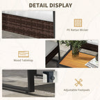 Ensemble de meubles de jardin Outsunny 4 pièces avec canapé en rotin, table en bois, coussins et salon de jardin pour jardin et pelouse