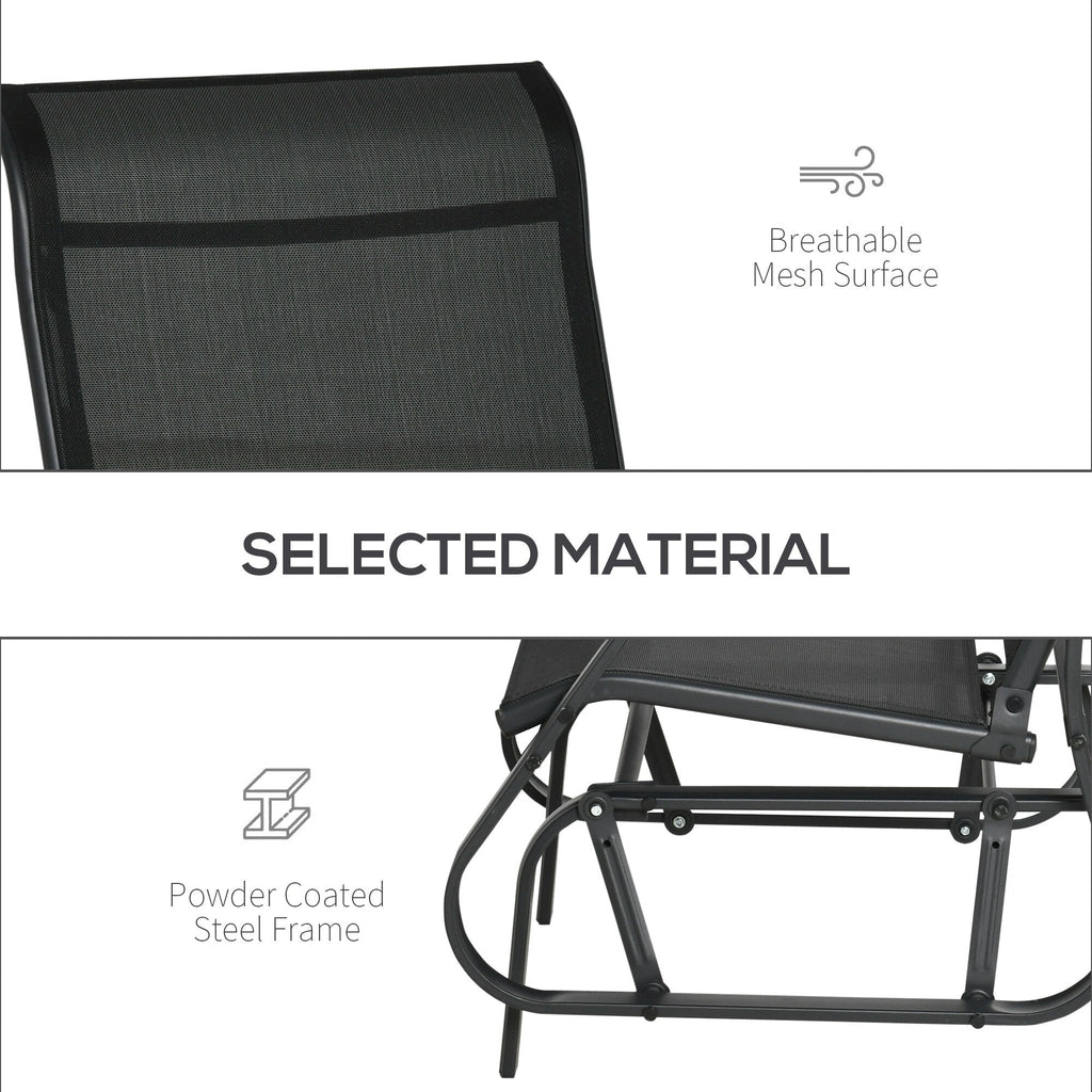 Ensemble de 4 fauteuils planeurs Outsunny, mobilier d'extérieur avec banc de patio planeur pour 2 personnes, fauteuil simple et table basse