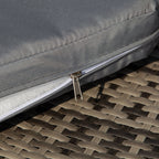Outsunny Ensemble de 4 chaises longues rondes ou canapés d'extérieur rembourrés en rotin avec pare-soleil