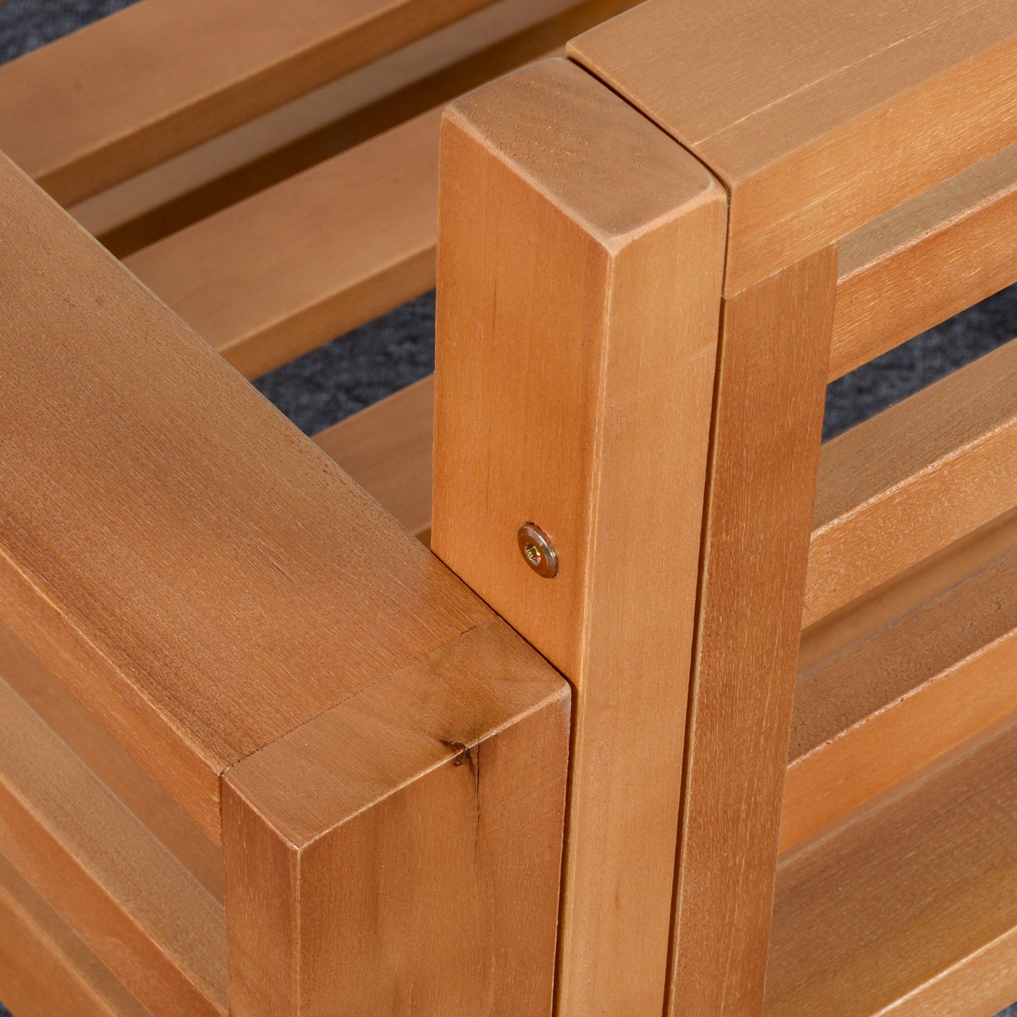 Ensemble de meubles de jardin Outsunny 5 pièces en L, canapé d'extérieur en bois, gris