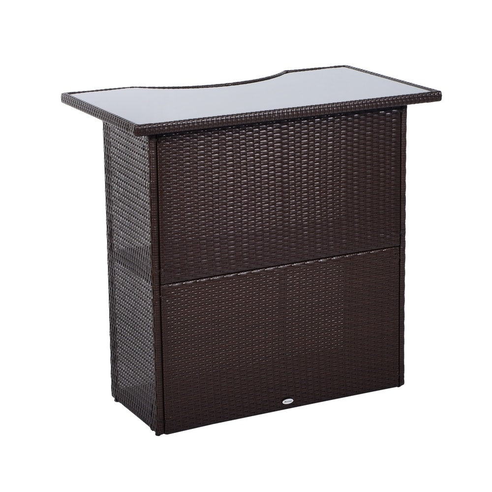 Ensemble de bar en rotin pour patio extérieur Outsunny 5 pièces