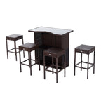 Ensemble de bar en rotin pour patio extérieur Outsunny 5 pièces