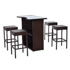 Ensemble de bar en rotin pour patio extérieur Outsunny 5 pièces