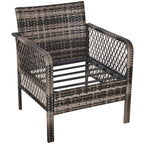 Ensemble de 5 fauteuils de jardin Outsunny en rotin synthétique avec coussins zippés confortables et structure résistante aux intempéries