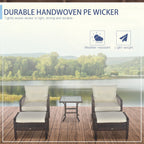 Ensemble de 5 fauteuils de jardin Outsunny en rotin synthétique avec coussins zippés confortables et structure résistante aux intempéries