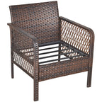 Ensemble de 5 fauteuils de jardin Outsunny en rotin synthétique avec coussins zippés confortables et structure résistante aux intempéries