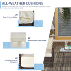 Ensemble de 5 fauteuils de jardin Outsunny en rotin synthétique avec coussins zippés confortables et structure résistante aux intempéries