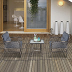 Ensemble de 5 fauteuils de jardin Outsunny en rotin synthétique avec coussins zippés confortables et structure résistante aux intempéries