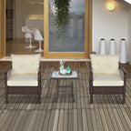 Ensemble de 5 fauteuils de jardin Outsunny en rotin synthétique avec coussins zippés confortables et structure résistante aux intempéries