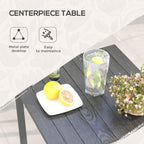 Ensemble de salle à manger de patio Outsunny 5 pièces, table et chaises d'extérieur avec coussins, ensemble de salle à manger en osier avec trou pour parasol - N/A