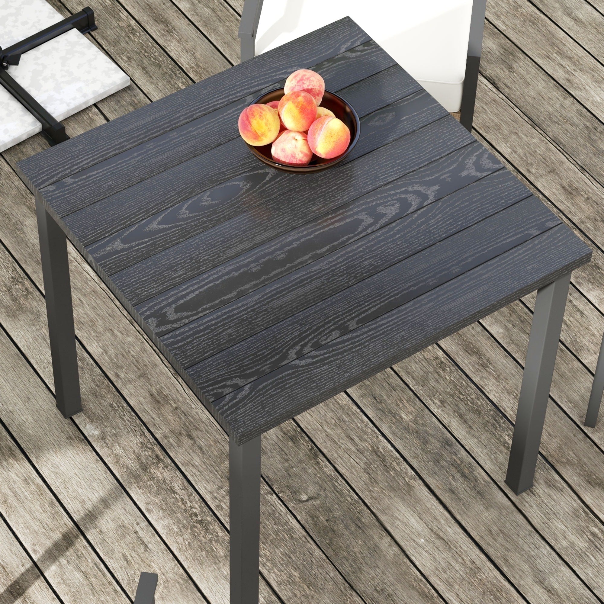 Ensemble de salle à manger de patio Outsunny 5 pièces, table et chaises d'extérieur avec coussins, ensemble de salle à manger en osier avec trou pour parasol - N/A