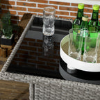 Ensemble de bar Outsunny 5 pièces en rotin et osier, table et chaises d'extérieur hautes, ensemble de patio hauteur bar