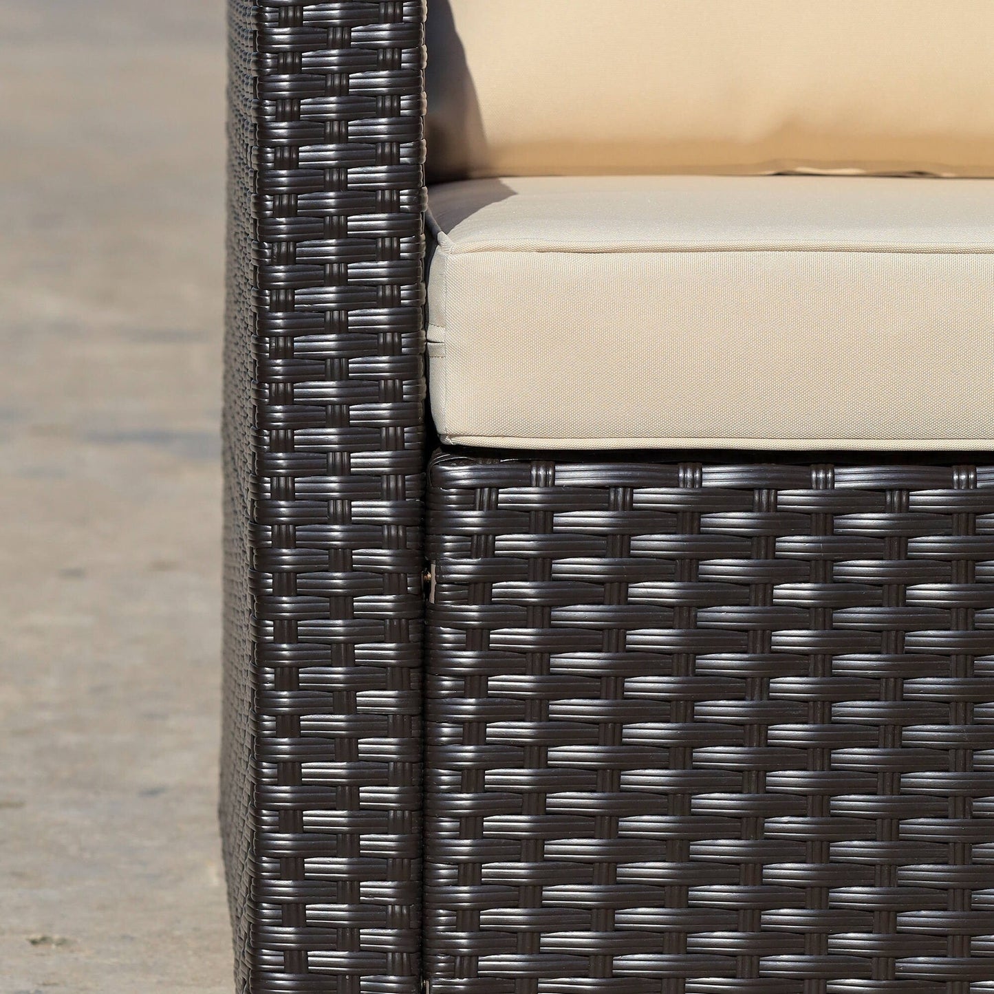 Ensemble de meubles de jardin Outsunny 6 pièces en rotin avec coussins en coton confortables et housses amovibles