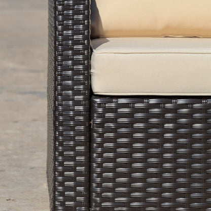 Ensemble de meubles de jardin Outsunny 6 pièces en rotin avec coussins en coton confortables et housses amovibles