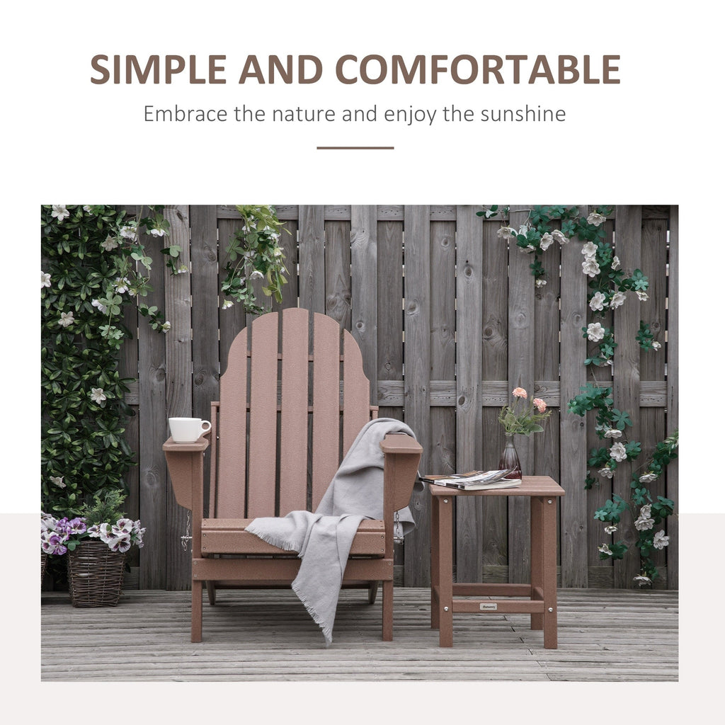 Outsunny Folding Adirondack Chair, HDPE Outdoor All Weather Plastic Lounge Beach Chairs for Patio Deck and Lawn Furniture