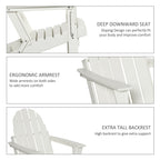 Outsunny Folding Adirondack Chair, HDPE Outdoor All Weather Plastic Lounge Beach Chairs for Patio Deck and Lawn Furniture
