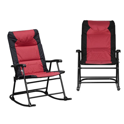 Ensemble de chaises à bascule pliantes Outsunny avec siège et dossier rembourrés et oreiller