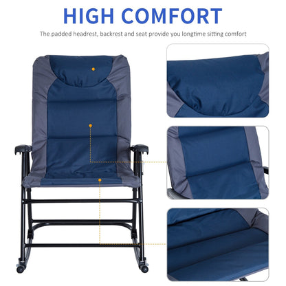Ensemble de chaises à bascule pliantes Outsunny avec siège et dossier rembourrés et oreiller