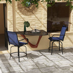 Lot de 2 tabourets de bar d'extérieur Outsunny avec accoudoirs, pivotants à 360°, hauteur bar, tissu maille haute densité, acier