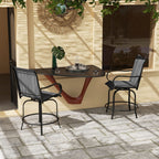 Lot de 2 tabourets de bar d'extérieur Outsunny avec accoudoirs, pivotants à 360°, hauteur bar, tissu maille haute densité, acier