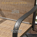Lot de 2 tabourets de bar d'extérieur Outsunny avec accoudoirs, pivotants à 360°, hauteur bar, tissu maille haute densité, acier