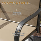 Lot de 2 tabourets de bar d'extérieur Outsunny avec accoudoirs, pivotants à 360°, hauteur bar, tissu maille haute densité, acier