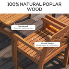 Ensemble de salle à manger d'extérieur Outsunny, table et chaises en bois 4 places pour jardin, véranda, jardin et bord de piscine