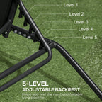 Ensemble de 2 chaises longues de patio Outsunny, fauteuil inclinable d'extérieur 2 pièces avec roulettes, dossier réglable sur 5 niveaux
