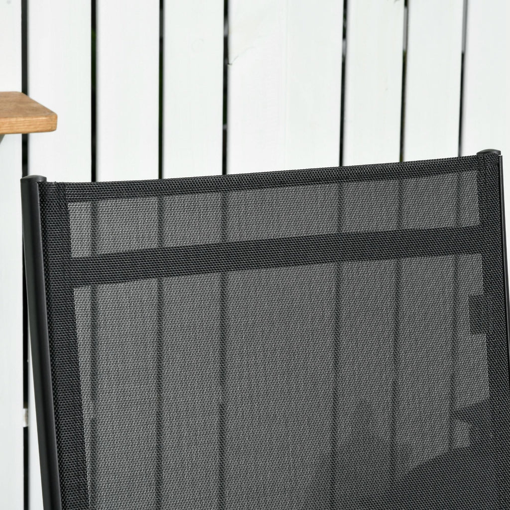 Ensemble de 2 chaises longues de patio Outsunny, fauteuil inclinable d'extérieur 2 pièces avec roulettes, dossier réglable sur 5 niveaux